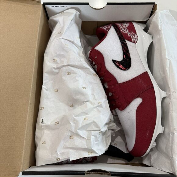 Men Nike Jordan 1 Low Alpha Menace 4 Oklahoma Football Cleat HF5589-106 Size 14 main image 6